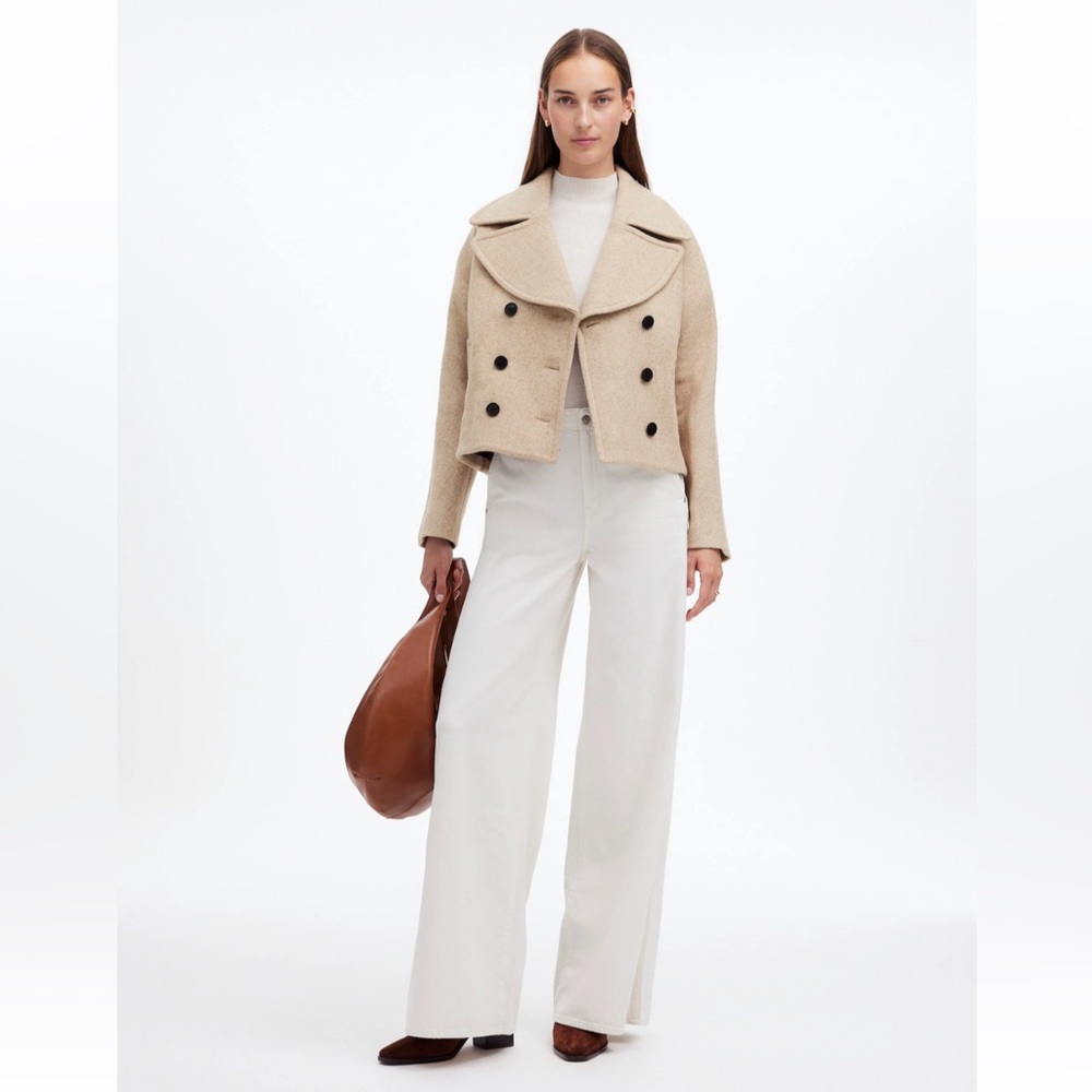 Madewell Oversized-Collar Short Peacoat (small) NWT - Picture 2 of 8